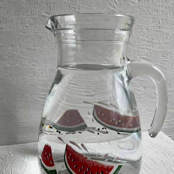 CERVE Italy Vintage Glass Serving Pitcher Juice / Water Carafe Watermelon Decor - Picture 11 of 13